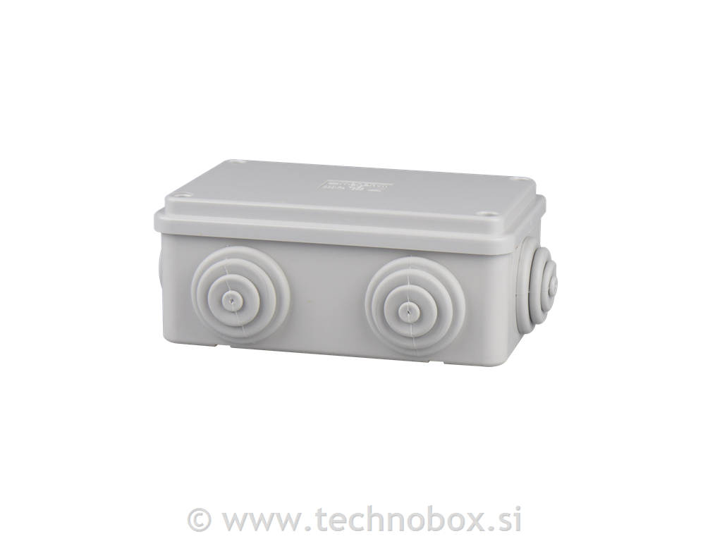 Doza N/O 120x75x50 IP65 z uvodnic. siva