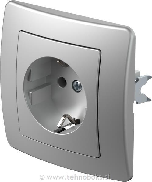 Vtičnica EKONOMIK šuko srebrna