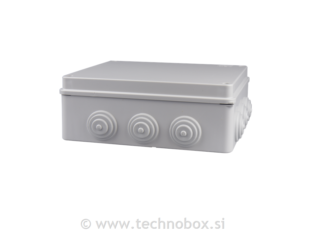 Doza N/O 240x190x90 IP65 z uvodnic.siva