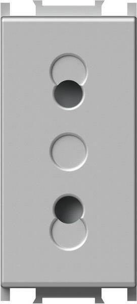 Vtičnica modul euro 230V 1M srebrna