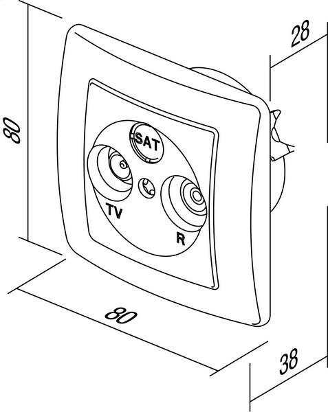 Vtičnica EKONOMIK TV končna bela