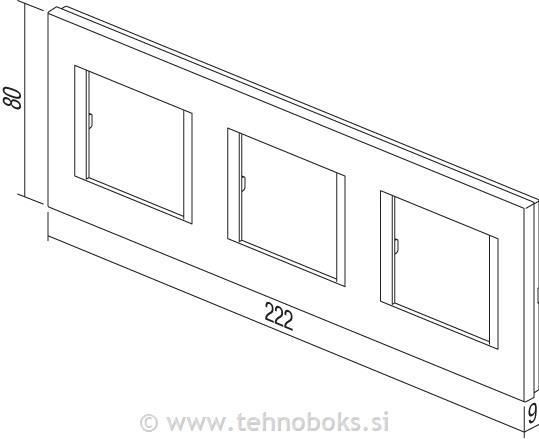 Okvir okrasni modul line 3X2M mat črn
