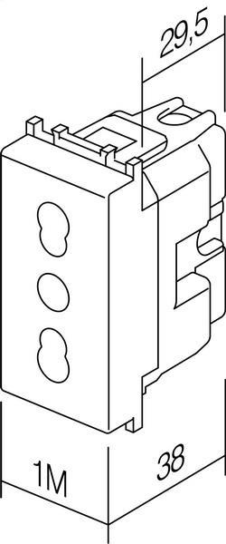 Vtičnica modul euro 230V 1M bež