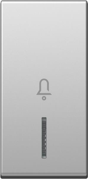 Tipka modul 1M indikator zvonec srebrna