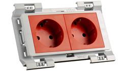 Vtičnica AT mod.SET 2xšuko 4M rdeča