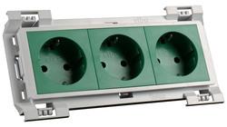 Vtičnica AT mod SET 3xšuko 6M zelena