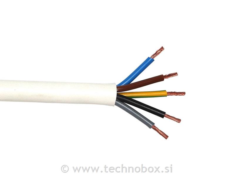 Kabel HO5VV-F 5x1,5mm2 siv