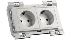 Vtičnica AT mod SET 2xšuko 4M bela