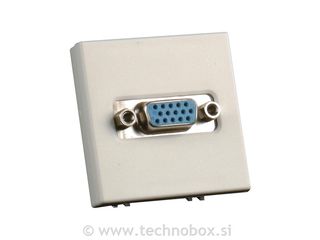 Vtičnica modul D-SUB VGA 45x45 vijačni