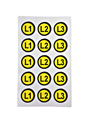 Oznaka L1/L2/L3 15mm (15 nalepk)