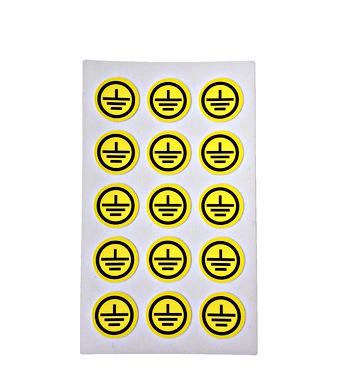 Oznaka ozemljitev 15mm, (15 nalepk)