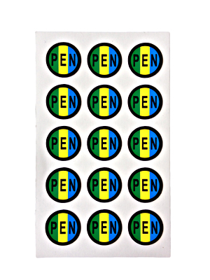 Oznaka PEN 15mm, (15 nalepk)