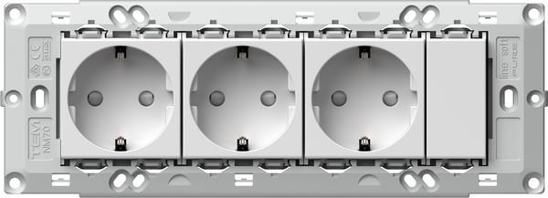Vtičnica za parapetni kanal 3X2P TEM