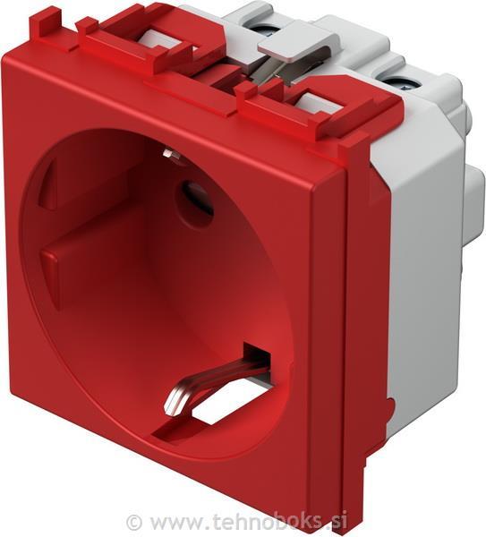 Vtičnica modul šuko 230V rdeča