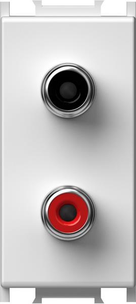 Vtičnica modul AUDIO 2xRCA 1M bela