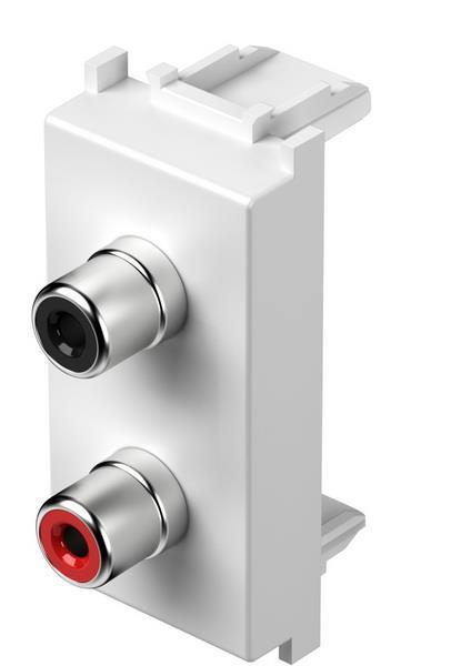 Vtičnica modul AUDIO 2xRCA 1M bela
