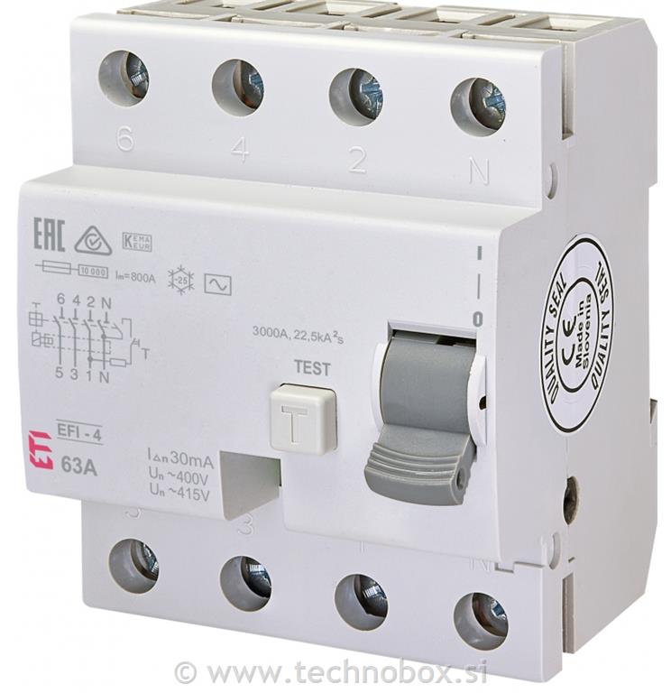 Stikalo zaščitno FID 63/0,03A 4P