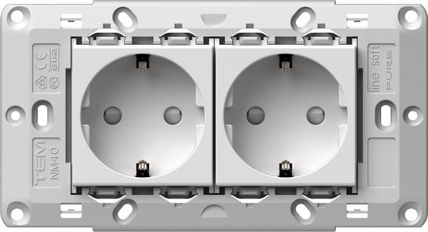 Vtičnica za parapetni kanal 2X2P TEM