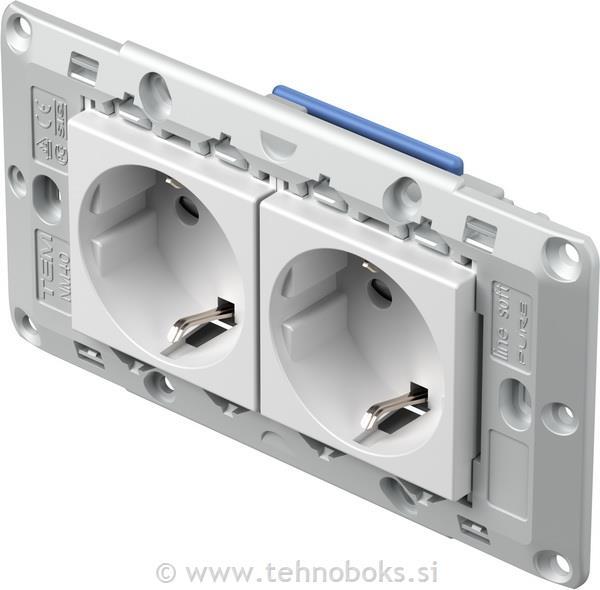 Vtičnica za parapetni kanal 2X2P TEM