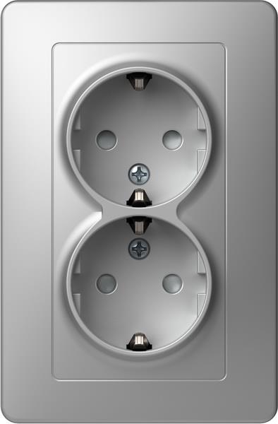 Vtičnica EKONOMIK dvojna srebrna