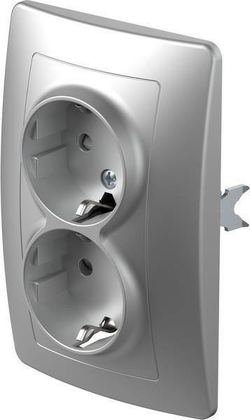 Vtičnica EKONOMIK dvojna srebrna