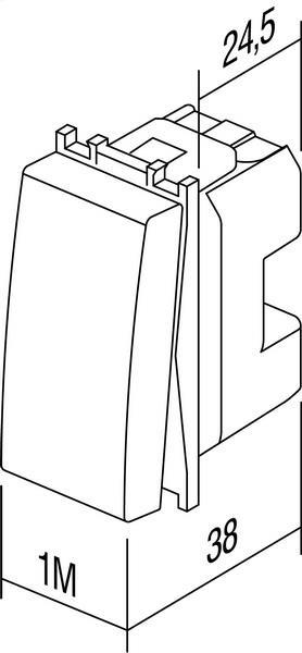 Stikalo modul navadno 16A 1M bež osvetlj