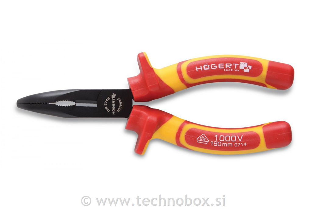 Klešče zaobljene izol. 160mm VDE 1000V