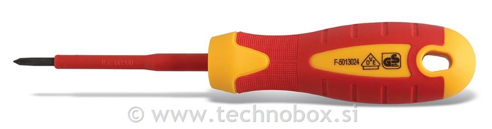 Izvijač križni z izol.PH0 60mm 1000V