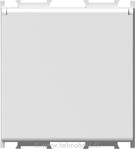 Vtičnica modul šuko 250V s pokr.bela-bel