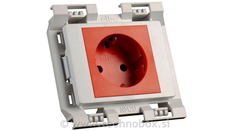 Vtičnica AT mod SET 1xšuko 2M rdeča