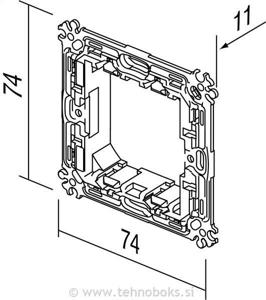 Nosilec modul 2M brez vijakov kovinski