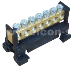 Sponka L črna 7 odvodov za DIN