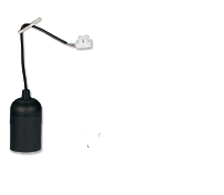 Okov E27 s kablom in spojko črn