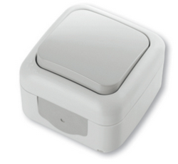 Stikalo n/o enopolno PALMIYE sivo IP54