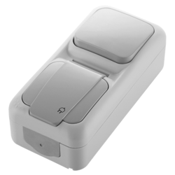 Stikalo n/o enop.+šuko vert. bel PALMIYE