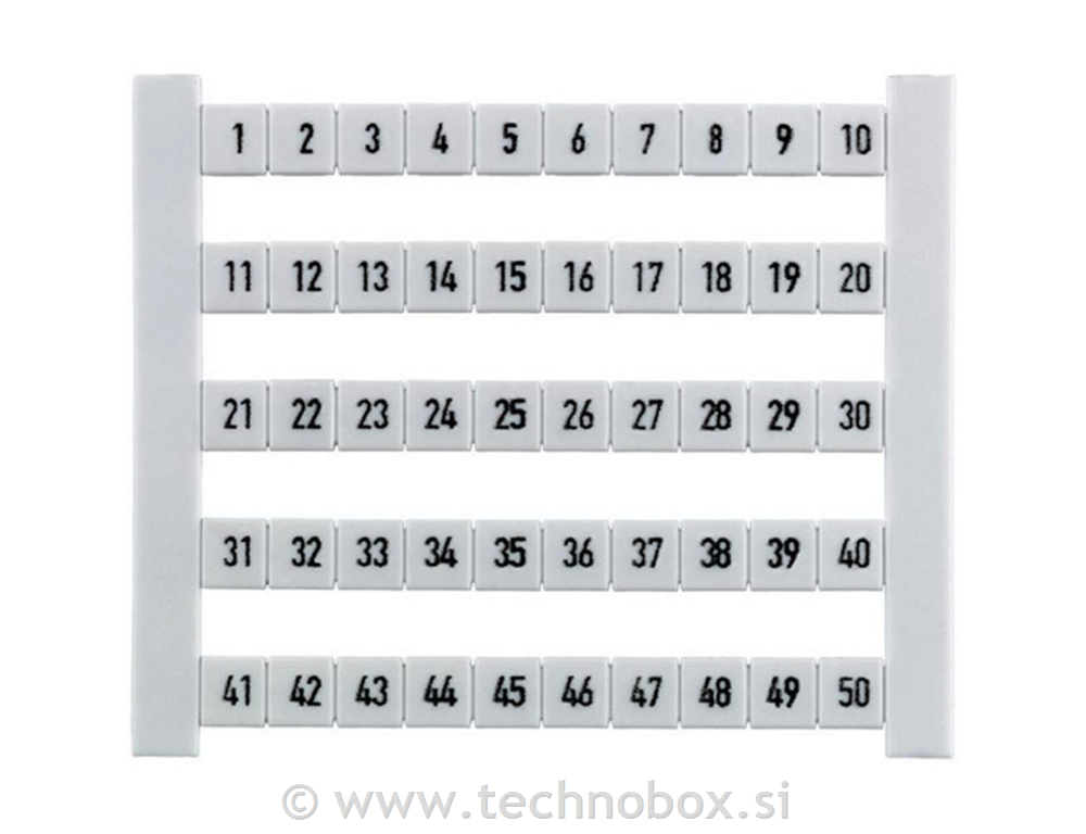Oznaka DEK 5 FW cifre 1-50