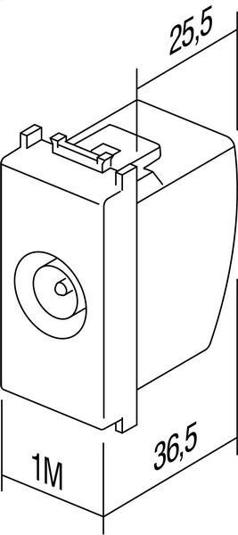 Vtičnica modul TV prehodna 1M bež