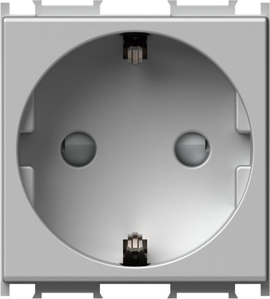 Vtičnica modul šuko 250V srebrna