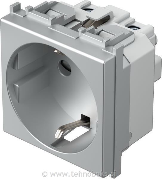 Vtičnica modul šuko 250V srebrna