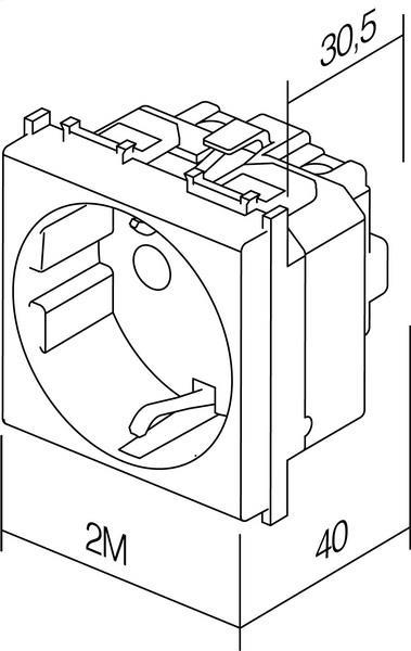 Vtičnica modul šuko 250V srebrna