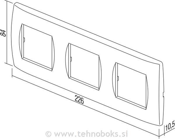 Okvir okrasni modul soft 3x2M mat črn