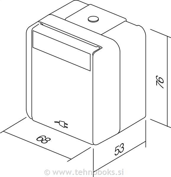 Vtičnica n/o FONTANA siva s pokrovom