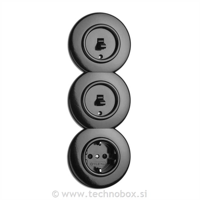 Okvir okras.okrogli vmesni Bakelit črn