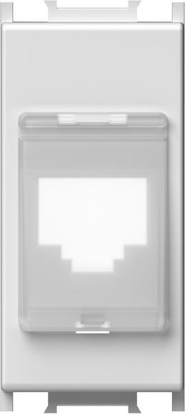 Adapter RJ45 z protiprašno zaščito bel