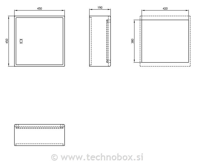 Omarica N/O 1K-brez okna IP54