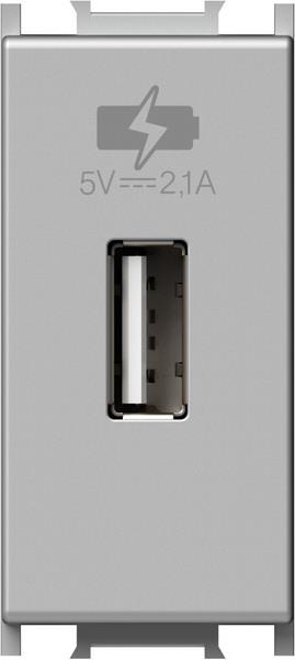Vtičnica modul USB 5V/2,1A 1M srebrna