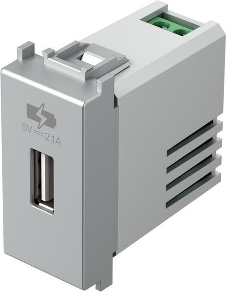 Vtičnica modul USB 5V/2,1A 1M srebrna