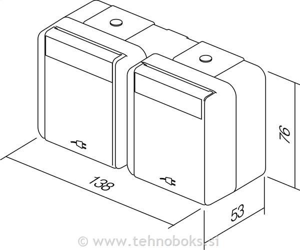 Vtičnica n/o FONTANA 2xšuko siva