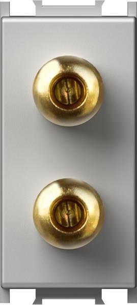 Vtičnica modul AUDIO zvočniška 1M srebr.