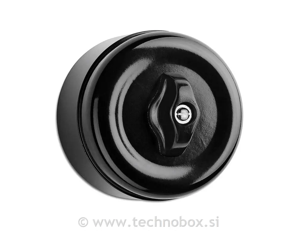Stikalo n/o križ.rotacij. Bakelit črno